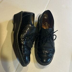Finn Comfort Sevilla black patent Oxford lace up shoes wedge heel from Germany